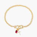 Zodiac Birthstone Gold Plated Adjustable Bracelet