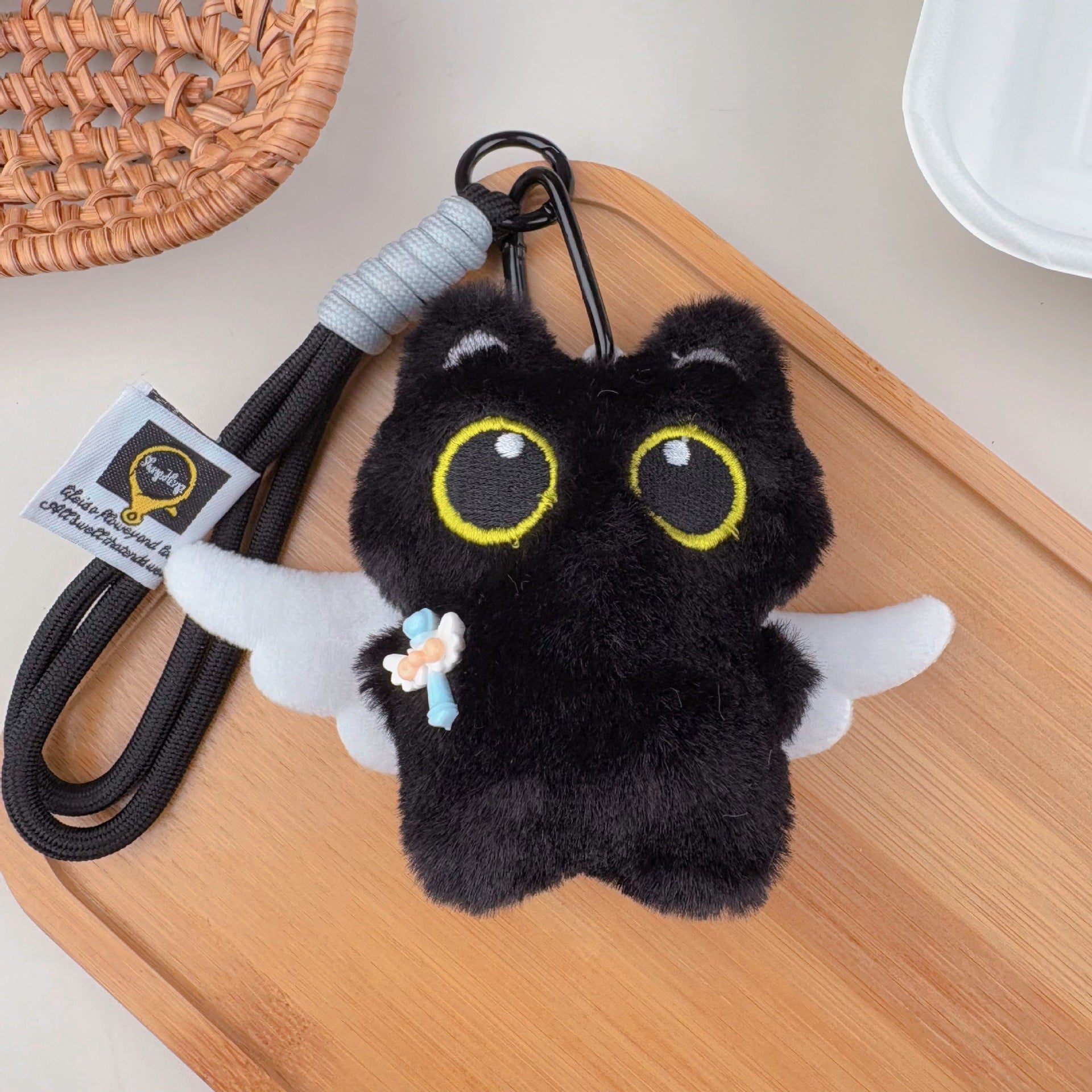 Squeaky Plush Cat Keychain Pendant