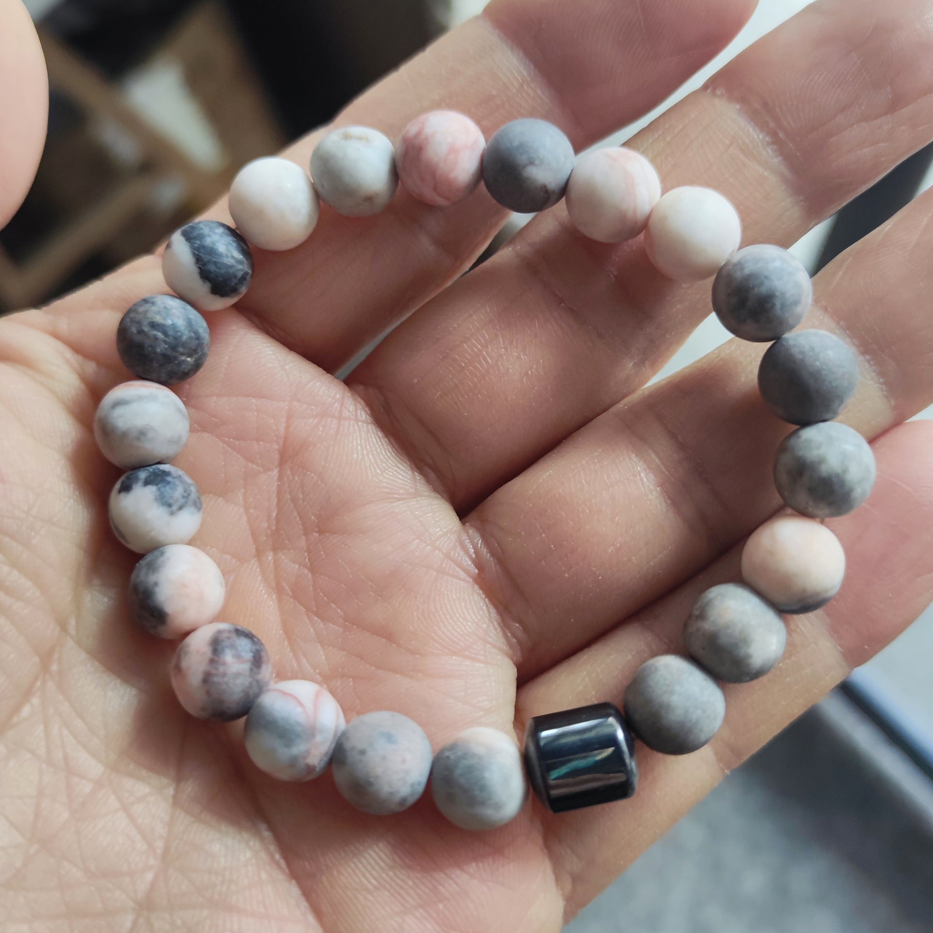Magnetic Agate Stone Bead Bracelet