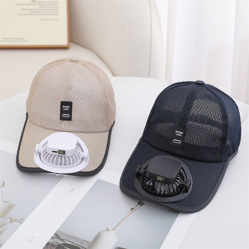 Solar-powered fan hat