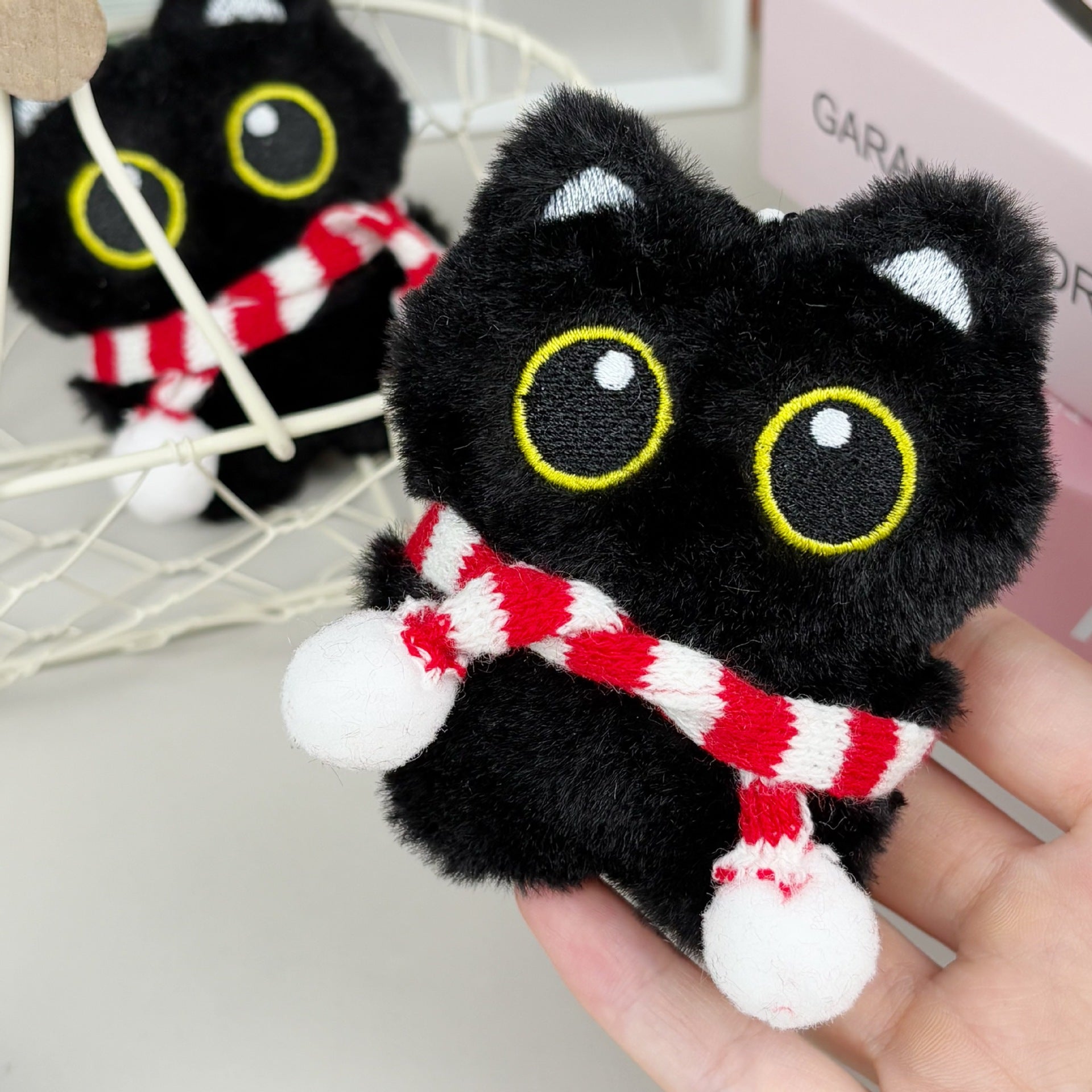 Squeaky Plush Cat Keychain Pendant