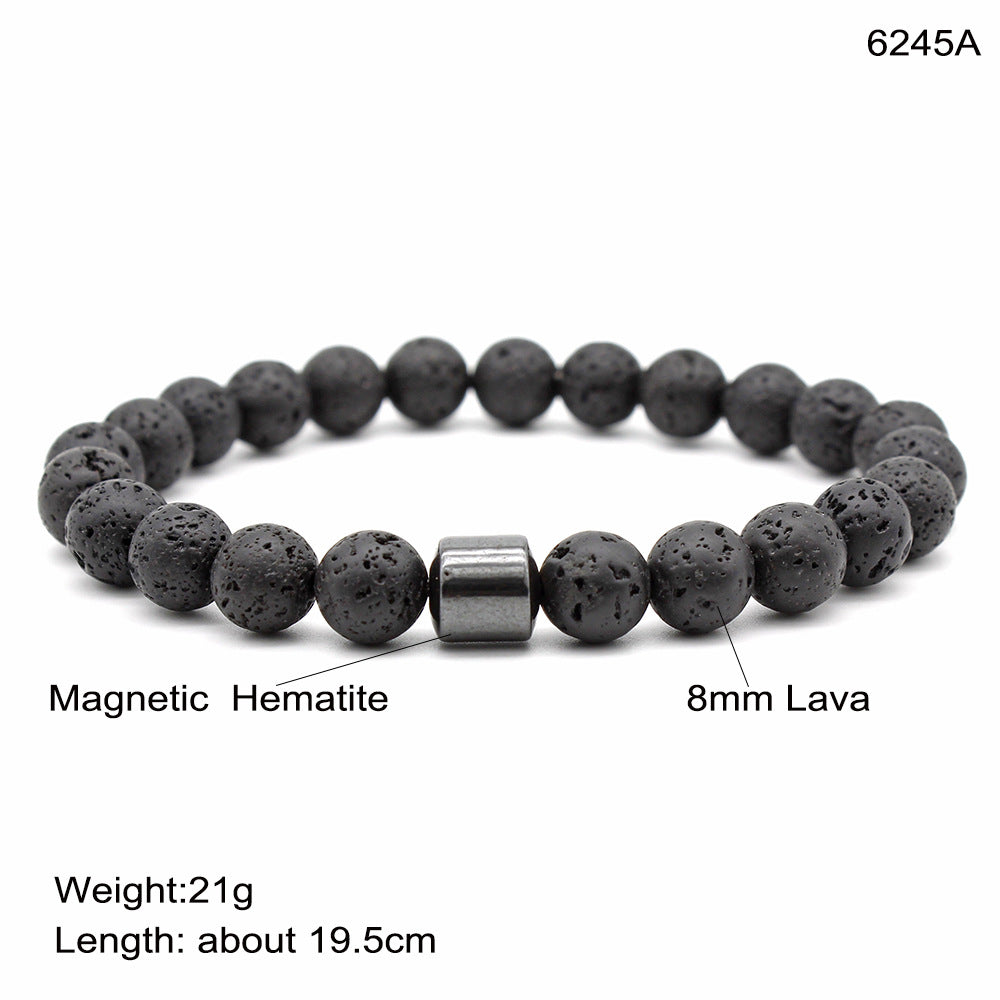 Magnetic Agate Stone Bead Bracelet