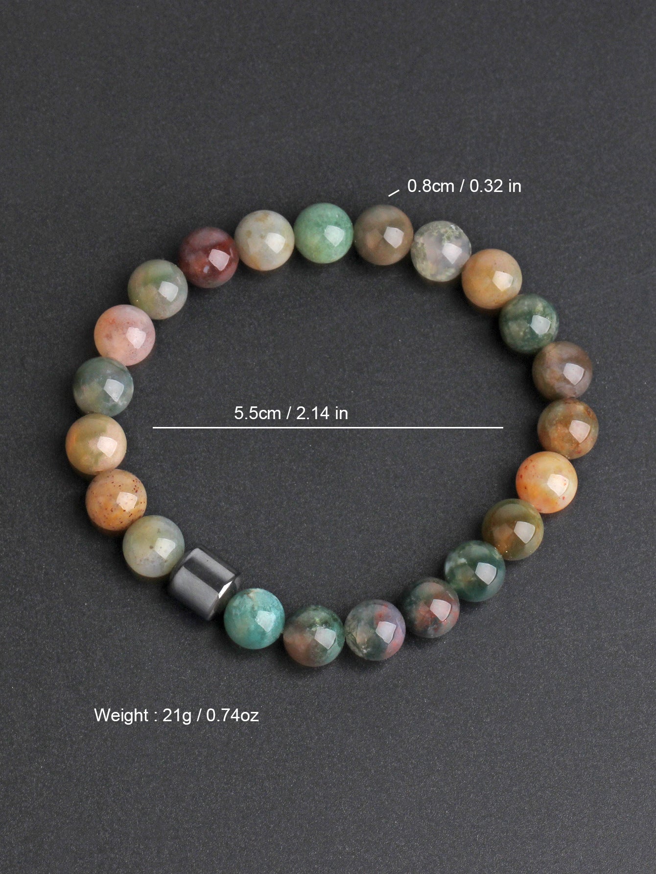 Magnetic Agate Stone Bead Bracelet