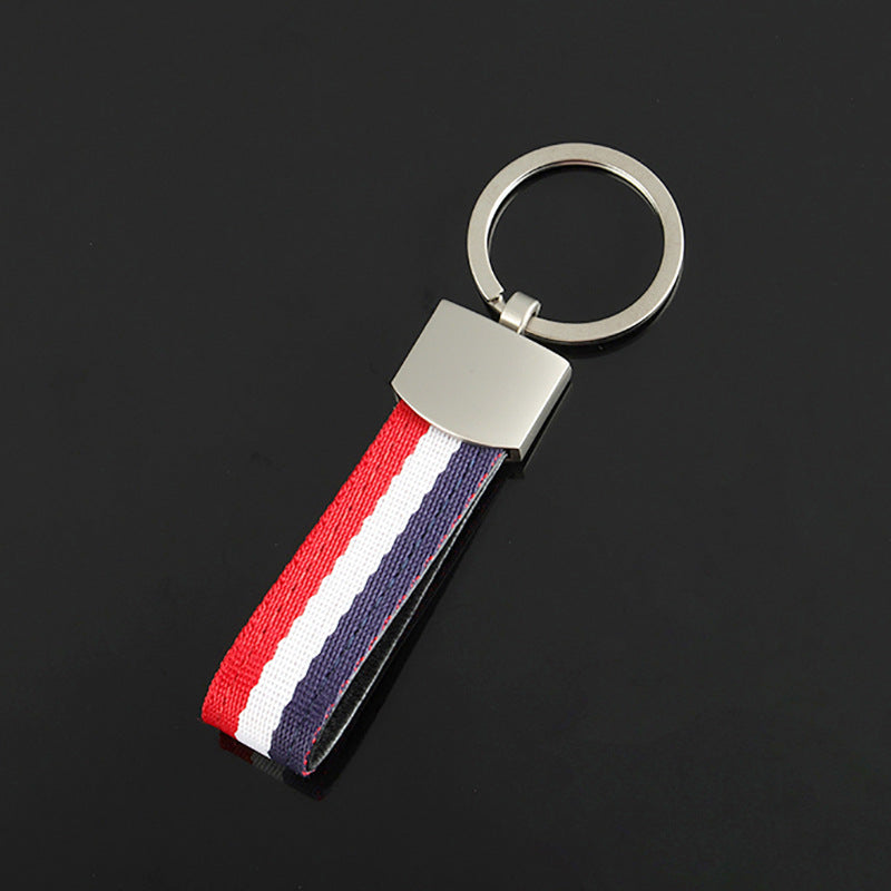 Custom Flag Nylon Braided Metal Keychain