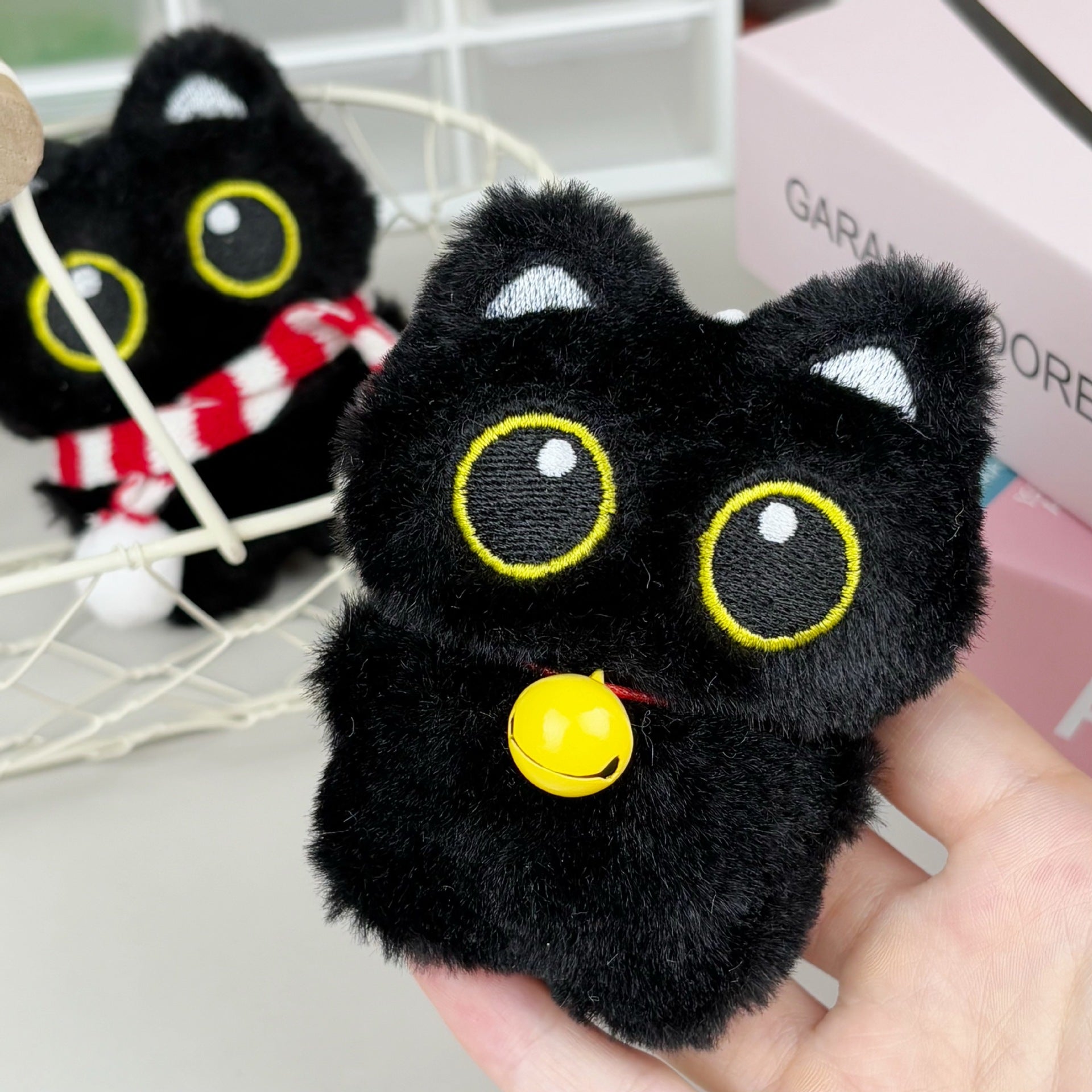 Squeaky Plush Cat Keychain Pendant