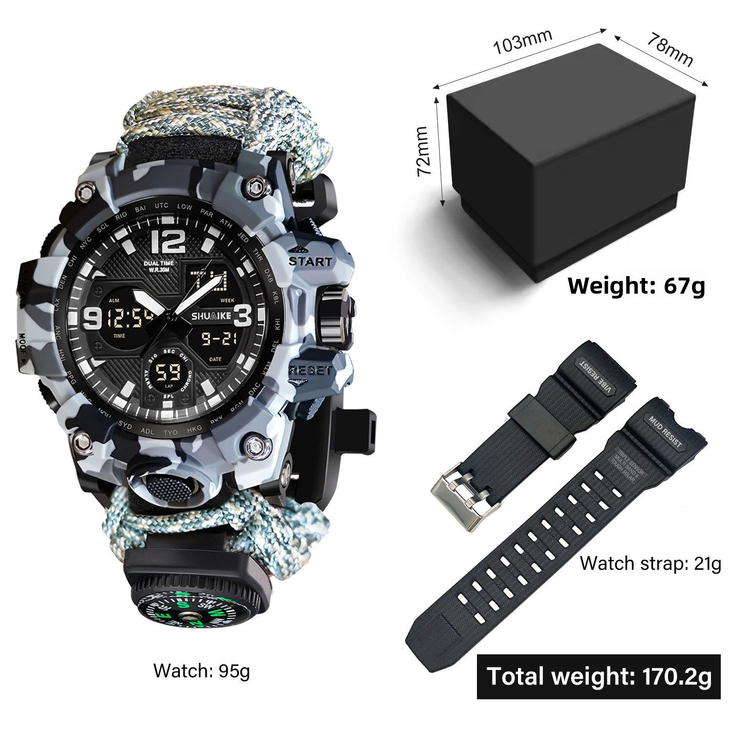 Dual Display Multifunction Outdoor Watch