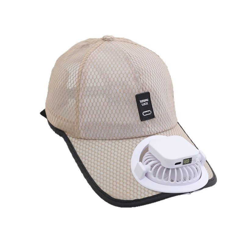 Solar-powered fan hat