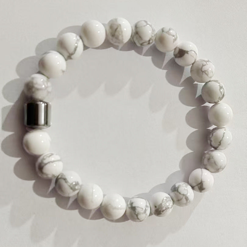 Magnetic Agate Stone Bead Bracelet