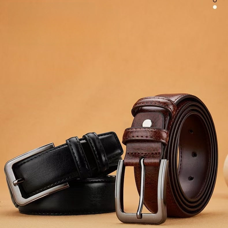 Mens Pin Buckle Leather Belt