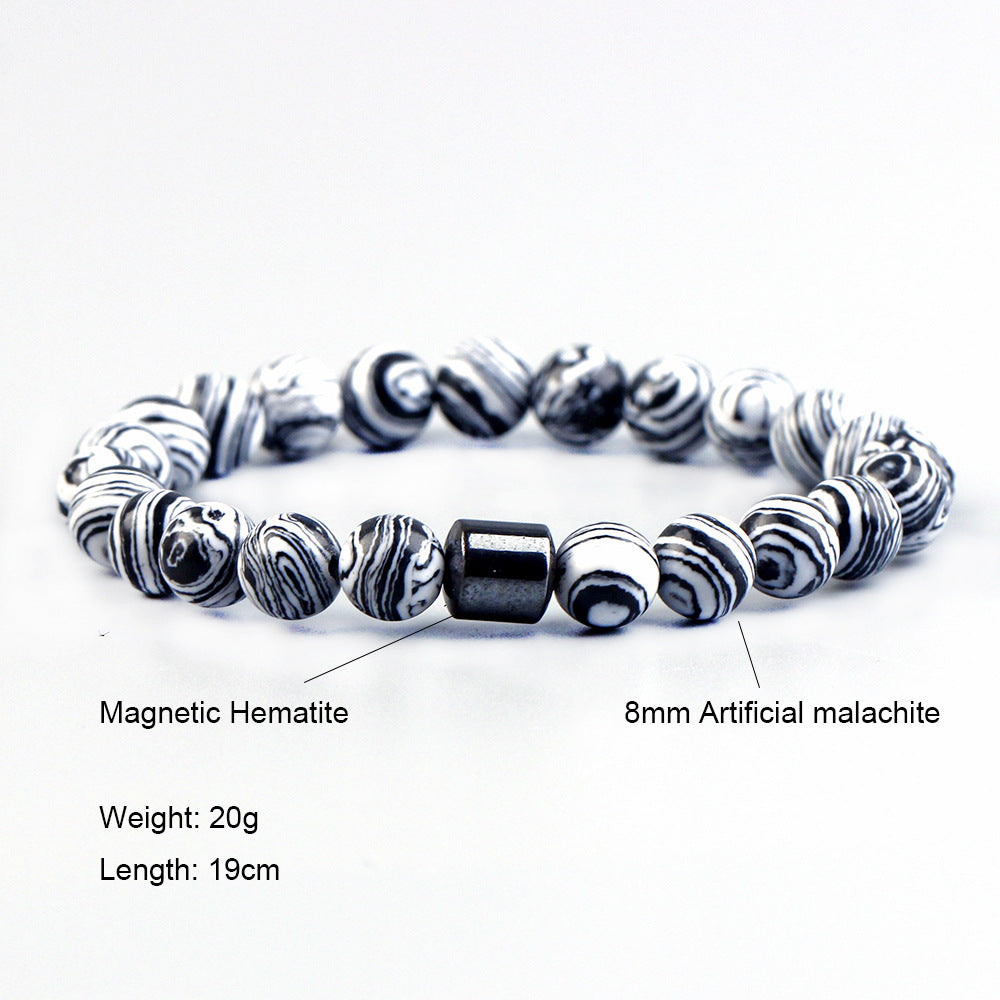 Magnetic Agate Stone Bead Bracelet