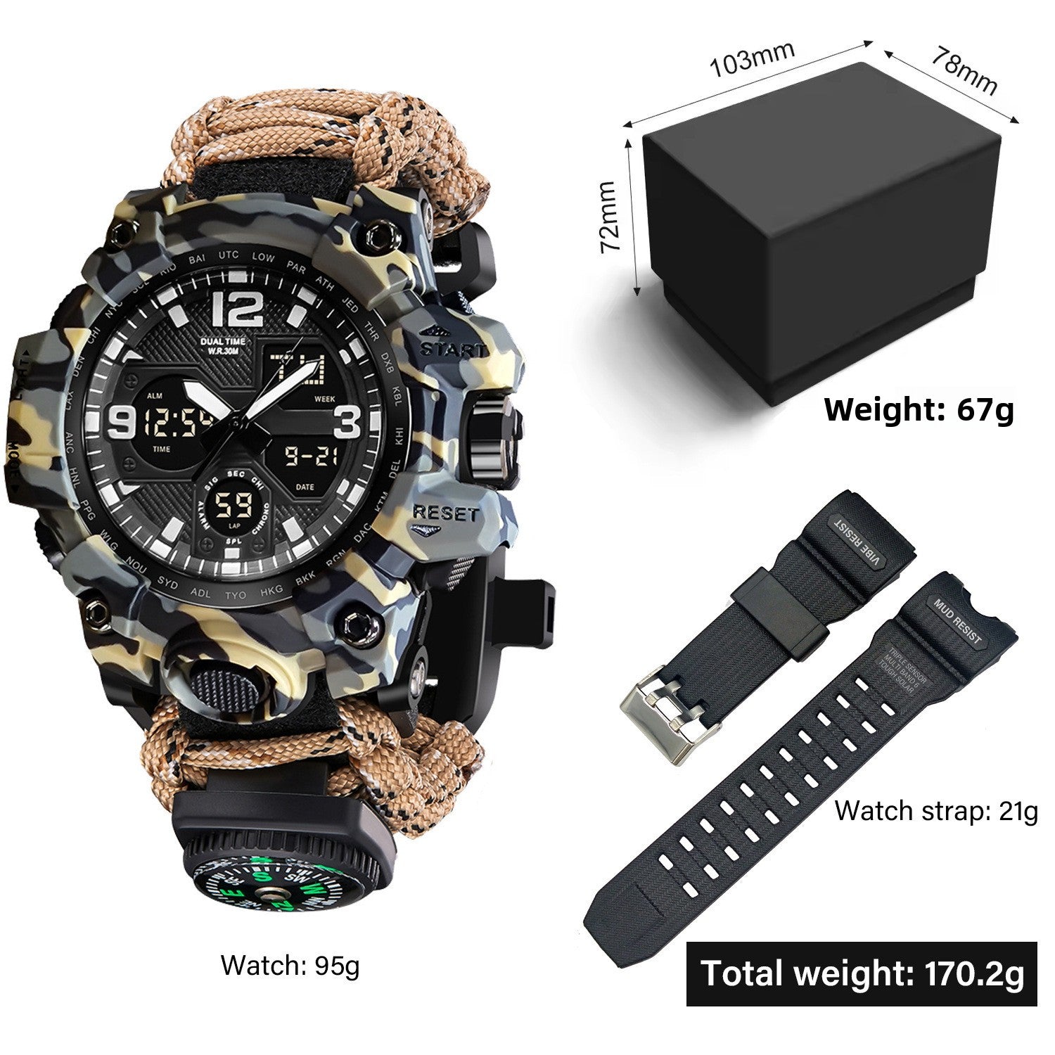 Dual Display Multifunction Outdoor Watch