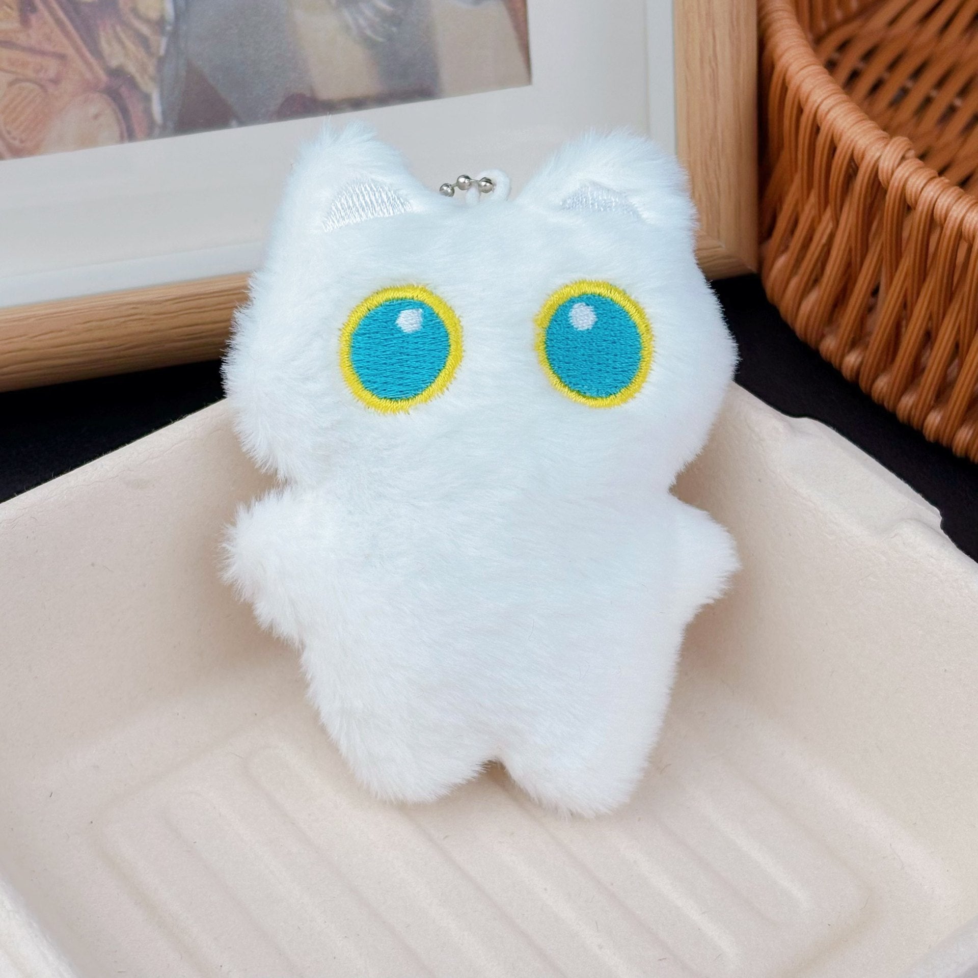 Squeaky Plush Cat Keychain Pendant
