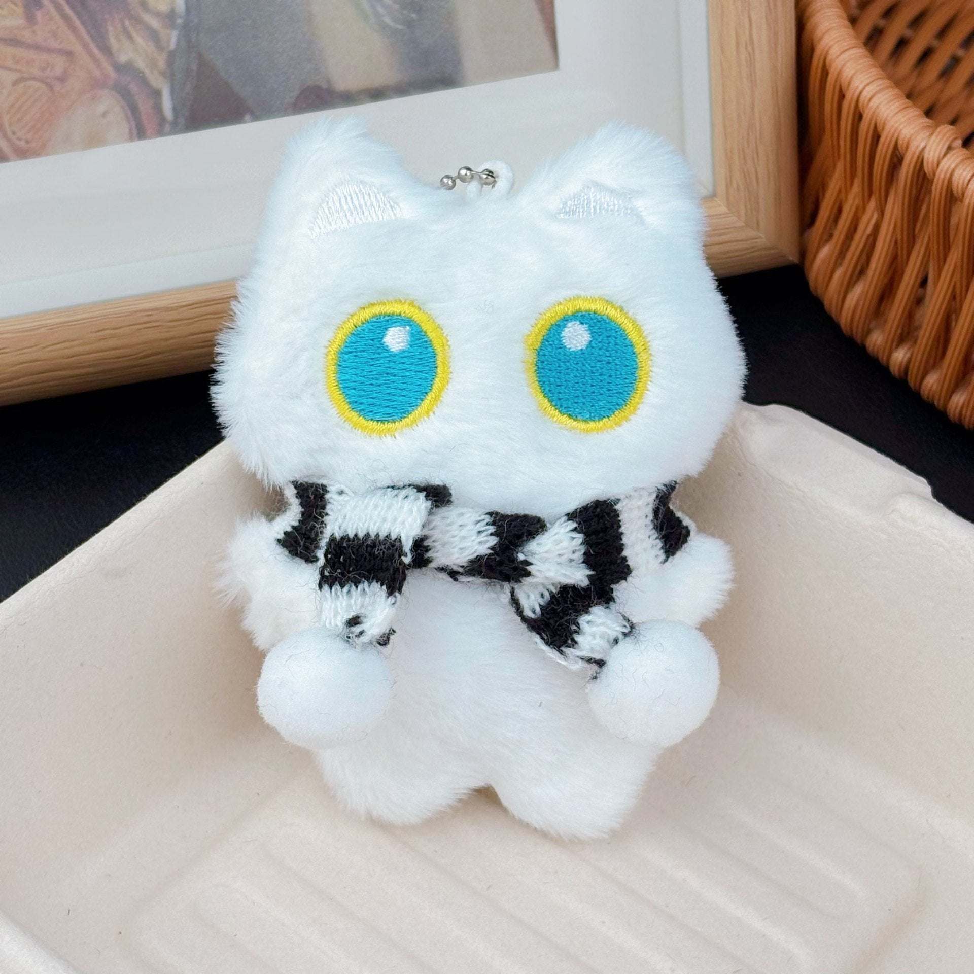 Squeaky Plush Cat Keychain Pendant