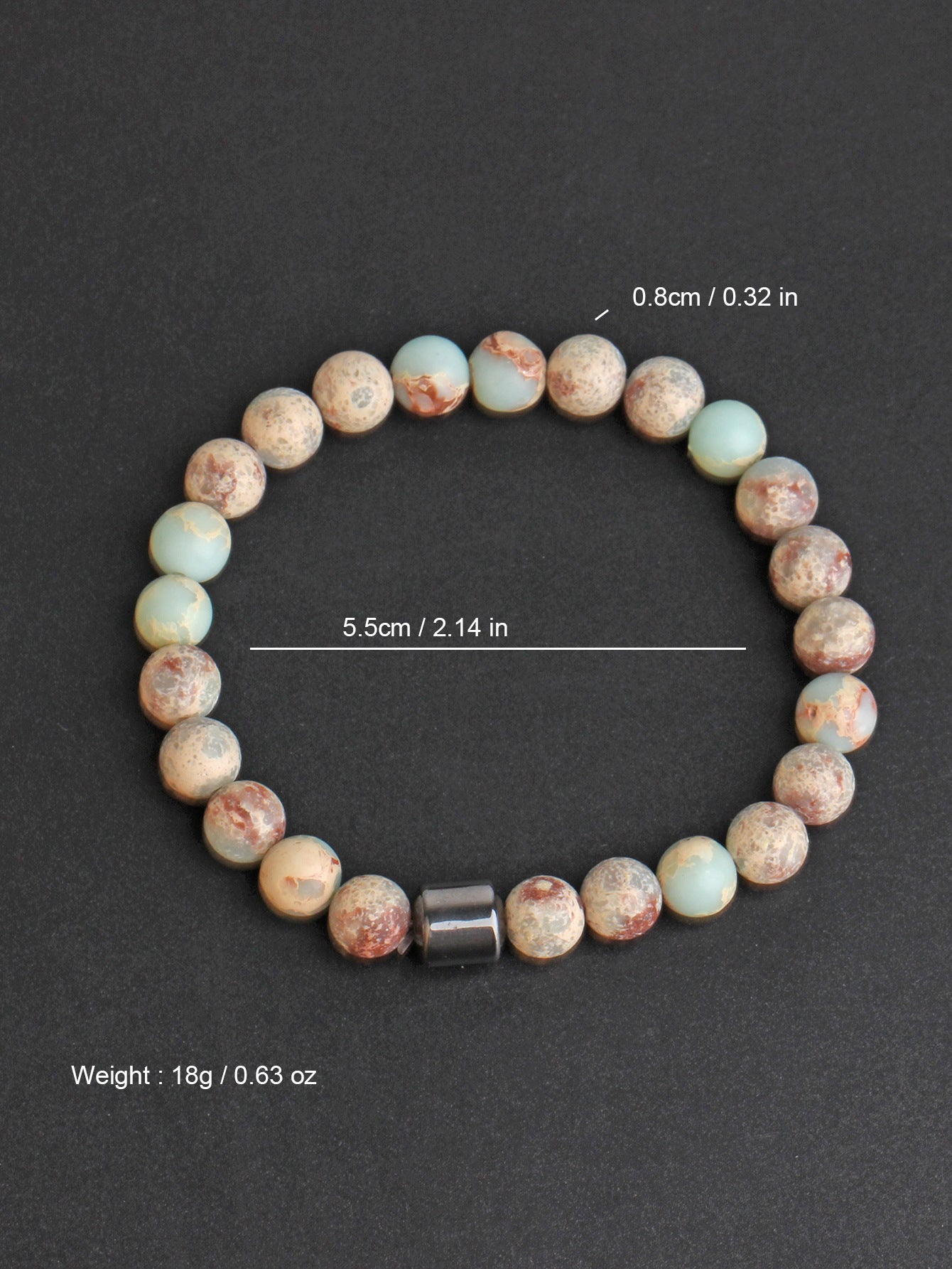 Magnetic Agate Stone Bead Bracelet